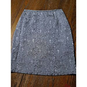 Size 14 Grey Silver Black Glitter Lined Rear Zip Midi Skirt